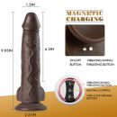 Black Warrior - 8.7 Inch Remote Control 5 Thrusting 10 Vibrating Rotating Dildo